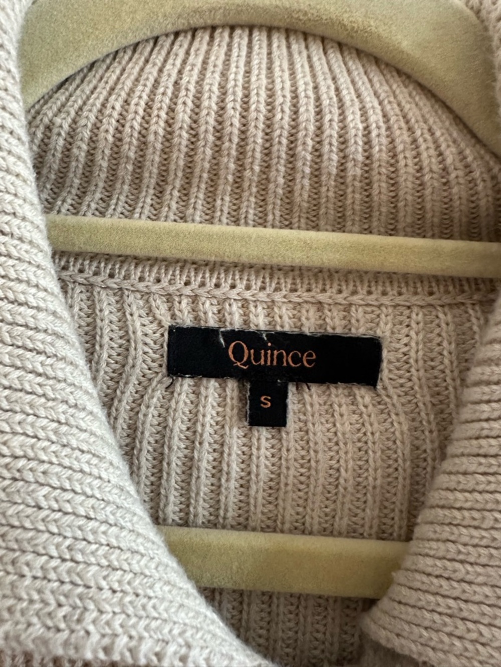 Quince Beige Ribbed Button-Front Cardigan - Picture 2 of 3
